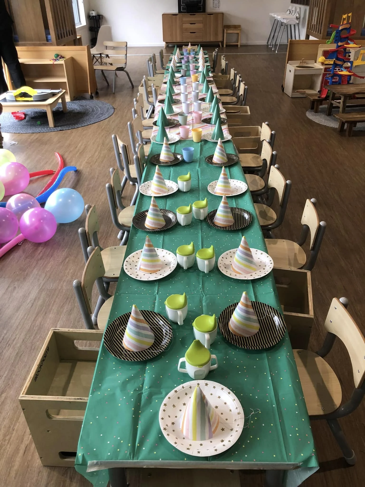 Birthday party table set up for children at Little Wonders